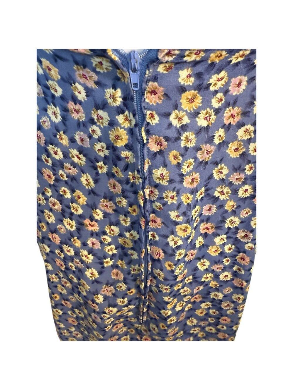 Vintage Fiasco 70’s Floral Blue Zip up Back only to Waist Long Dress. S - Picture 8 of 11